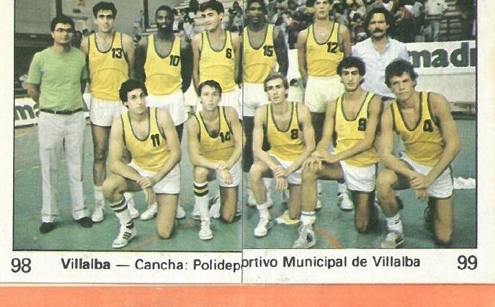 Campeonato Baloncesto Liga 1984-1985. Plantilla Collado Villalba. Ediciones J. Merchante - Clesa. 📸: Emilio Rodriguez Bravo.