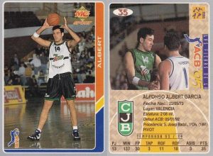 ACB 94-95. Alfonso Albert (Club Joventut de Badalona) Editorial Mundicromo. 📸: Guillermo Suárez.