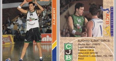 ACB 94-95. Alfonso Albert (Club Joventut de Badalona) Editorial Mundicromo. 📸: Guillermo Suárez.