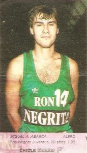 Liga Baloncesto 1985-1986. Miguel Ángel Abarca (Juventud de Badalona). Chicle Gumtar.