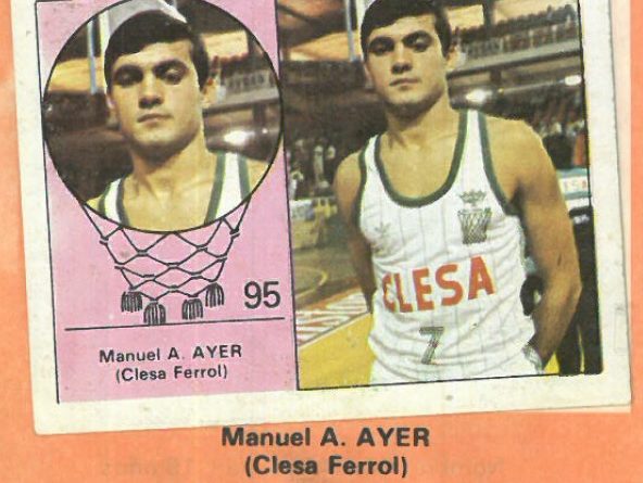 Campeonato Baloncesto Liga 1984-1985. Manuel Aller (Clesa Ferrol). Ediciones J. Merchante - Clesa. 📸: Emilio Rodríguez Bravo.
