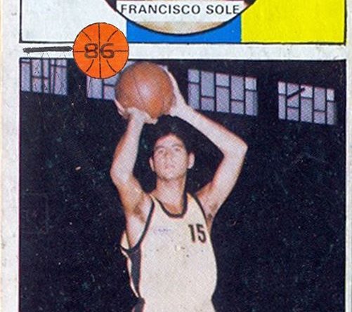 Baloncesto 1986-87. Francisco Solé (Cajacanarias). Editorial J. Merchante. 📸: Grupo de Facebook Nuestros álbumes de cromos.