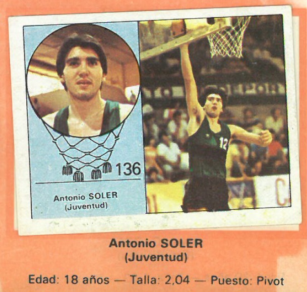 Campeonato Baloncesto Liga 1984-1985. Antón Soler (Joventut de Badalona). Ediciones J. Merchante - Clesa. 📸: Emilio Rodriguez Bravo.