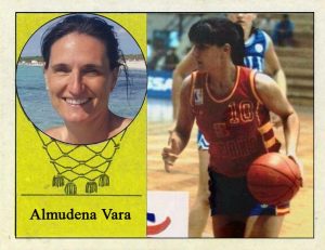 Almudena Vara (Selección española de baloncesto femenino). 📸: Cromo-Montaje del Grupo de Facebook Nuestros álbumes de cromos.