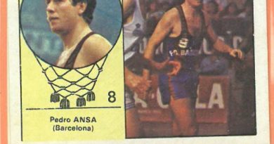 Campeonato Baloncesto Liga 1984-1985. Pedro Ansa (F.C. Barcelona). Ediciones J. Merchante - Clesa. 📸: Emilio Rodríguez Bravo.