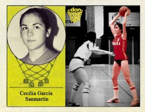 Cecilia García (Selección Femenina de Baloncesto de España). 📸: Cromo-Montaje del Grupo de Facebook Nuestros álbumes de cromos.