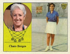 Charo Borges (María Auxiliadora). 📸: Cromo-Montaje del Grupo de Facebook Nuestros álbumes de cromos.