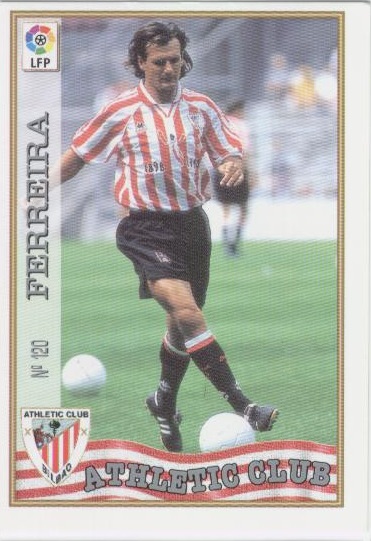 Las fichas de la Liga 97-98. Nº 120. Patxi Ferreria (Athletic Club). Editorial Mundicromo.