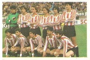 Fútbol 84. Alineación Athletic Club de Bilbao (Athletic Club de Bilbao). Cromos Cano.