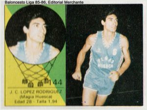 Baloncesto 85-86. López Rodríguez (Magía de Huesca). Editorial Merchante. 📸: Grupo de Facebook Nuestros álbumes de cromos.