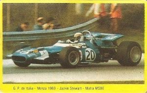Grand Prix Ford 1982. Jackie Stewart (Matra) . (Editorial Danone).