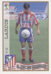 Las fichas de la Liga 97-98. Nº 105. Lardín (Atlético de Madrid). Editorial Mundicromo.