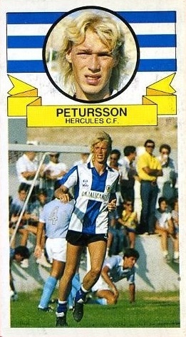 Liga 85-86 Pétursson (Hércules C.F.). Ediciones Este. 📸: Antonio Ramírez.