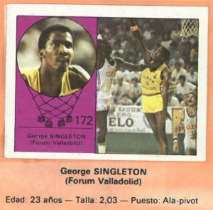 Campeonato Baloncesto Liga 1984-1985. George Singleton (Forum Valladolid). Ediciones J. Merchante - Clesa. 📸: Emilio Rodriguez Bravo.