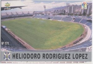 Las fichas de la Liga 97-98. Nº 171. Estadio Heliodoro Rodríguez López (C.D. Tenerife). Editorial Mundicromo.