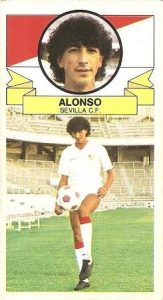 Liga 85-86. Alonso (Coloca por Benítez) (Sevilla C.F.). Ediciones Este.
