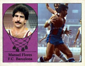 Manolo Flores (F.C. Barcelona). 📸: Cromo-Montaje del Grupo de Facebook.