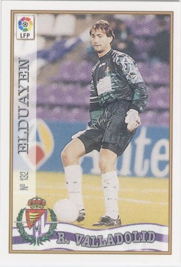 Las fichas de la Liga 97-98. Nº 132. Elduayen (Real Valladolid). Editorial Mundicromo.