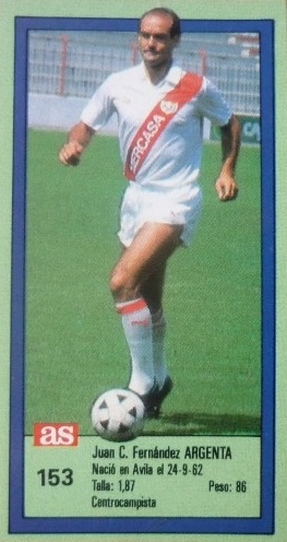 Ases de la Liga 1989-90. Nº 153. Argenta (Rayo Vallecano). 📸: Pedro Martínez Aguado.