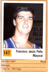 Basket 90 ACB. Jesús Peña (Mayoral). Ediciones Panini. 📸: Grupo de Facebook Nuestros álbumes de cromos.