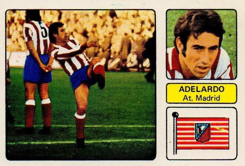 Liga 73-74. Adelardo (Atlético de Madrid). Editorial Fher. 📸: Juan Álvarez.
