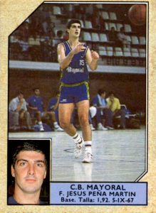 Liga ACB 1988-89. Jesús Peña (C.B. Mayoral). Editorial Merchante. 📸: Grupo de Facebook Nuestros álbumes de cromos.