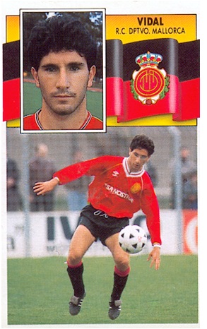 Liga 90-91. Vidal (R.C.D. Mallorca). Ediciones Este. 📸: Toni Izaro.
