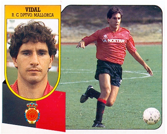 Liga 91-92. Vidal (R.C.D. Mallorca). Ediciones Este. 📸: Toni Izaro.