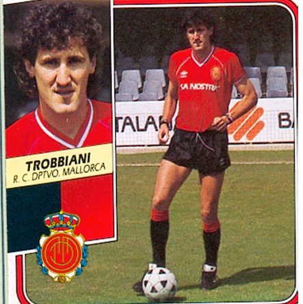Liga 89-90. Trobbiani (R.C.D. Mallorca). Ediciones Este. 📸: Toni Izaro.