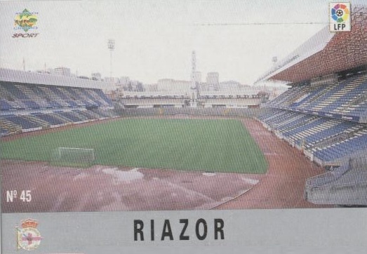 Las fichas de la Liga 97-98. Nº 45. Estadio de Riazor (R.C. Deportivo de La Coruña). Editorial Mundicromo.