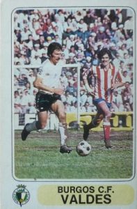 Liga 77-78. Valdés (Burgos C.F.). Editorial Pacosa. 📸: Pedro Baquero.