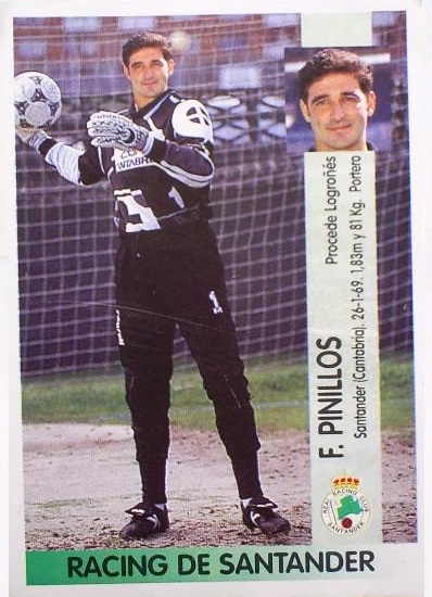 Liga 96-97. Pinillos (Real Racing Club de Santander). Editorial Panini. 📸: Hugo López.