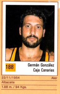 Basket 90 ACB. Germán González (Cajacanarias). Ediciones Panini. 📸: Grupo de Facebook Nuestros álbumes de cromos.