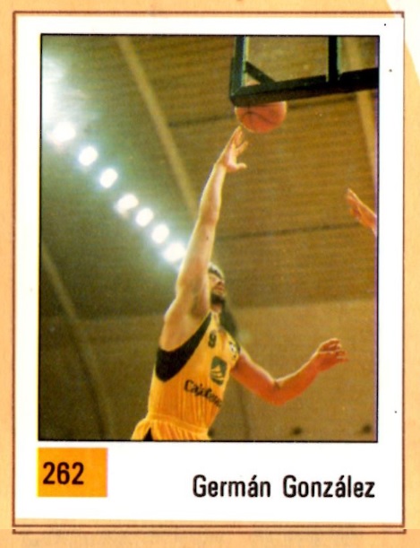 Basket 90 ACB. Germán González (Cajacanarias). Ediciones Panini. 📸: Grupo de Facebook Nuestros álbumes de cromos.