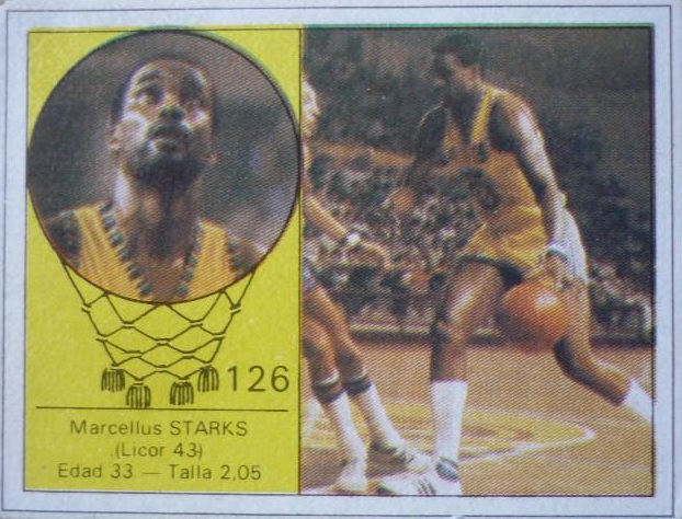 Campeonanto de Baloncesto. Liga 1985-86. Marcelous Starks (Licor 43). Editorial J. Merchante. 📸: Luis López Bermúdez.