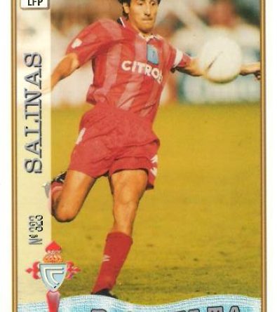 Las fichas de la Liga 97-98. Nº 323. Patxi Salinas (Real Club Celta de Vigo). Editorial Mundicromo.