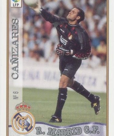 Las fichas de la Liga 97-98. Nº 6. Cañizares (Real Madrid C.F.). Editorial Mundicromo.