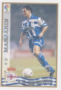 Las fichas de la Liga 97-98. Nº 63. Manjarín (R.C. Deportivo de La Coruña). Editorial Mundicromo.