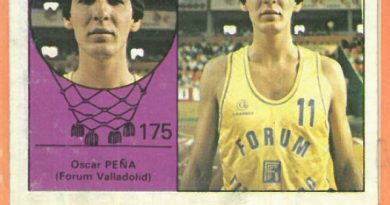 Campeonato Baloncesto Liga 1984-1985. Oscar Peña (Forum Valladolid). Ediciones J. Merchante - Clesa. 📸: Emilio Rodriguez Bravo.