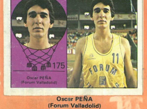 Campeonato Baloncesto Liga 1984-1985. Oscar Peña (Forum Valladolid). Ediciones J. Merchante - Clesa. 📸: Emilio Rodriguez Bravo.