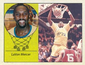 LaVon Mercer (Maccabi Tel Aviv). 📸: Cromo-Montaje del Grupo de Facebook Nuestros álbumes de cromos.