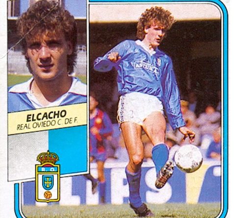 Liga 89-90. Elcacho (Real Oviedo). Ediciones Este. 📸: Toni Izaro.