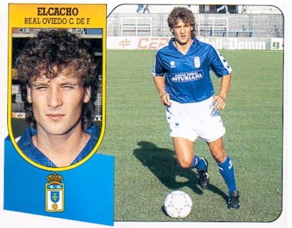 Liga 91-92. Elcacho (Real Oviedo). Ediciones Este. 📸: Toni Izaro.