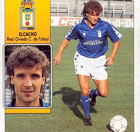 Liga 92-93. Elcacho (Real Oviedo). Ediciones Este. 📸: Toni Izaro.