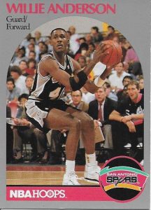 NBA 1989-1990. Willie Anderson (San Antonio Spurs). NBA Hoops. 📸: Emilio Rodriguez Bravo.