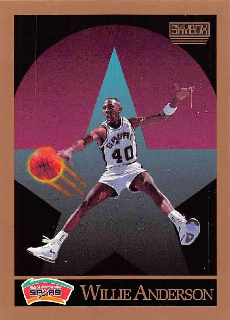 NBA 1990-91. Willie Anderson (San Antonio Spurs). Official NBA Trading Card. 📸: José Ramírez Lago.