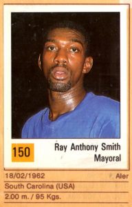 Basket 90 ACB. Ray Smith (Mayoral). Nº 150. Ediciones Panini. 📸: Grupo de Facebook Nuestros álbumes de cromos.