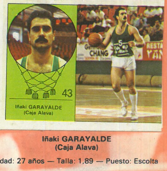 Campeonato Baloncesto Liga 1984-1985. Iñaki Garaialde (Caja Álava). Ediciones J. Merchante - Clesa. 📸: Emilio Rodríguez Bravo.
