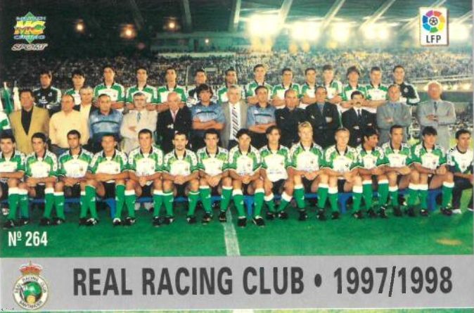 Las fichas de la Liga 97-98. Nº 254. Plantilla (Real Racing Club de Santander). Editorial Mundicromo.