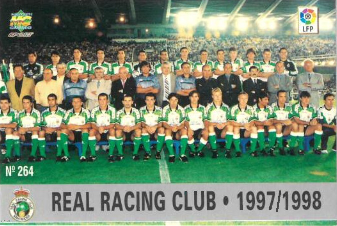 Las fichas de la Liga 97-98. Nº 254. Plantilla (Real Racing Club de Santander). Editorial Mundicromo.